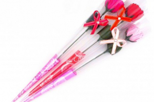 Rose en savon en tige rose